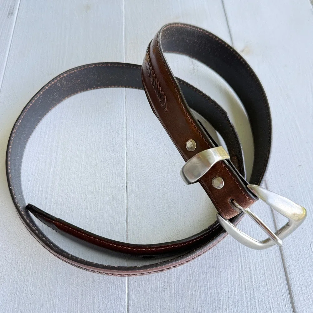 Nocona Belt Co Mens Brown Leather Western Belt Size 38 N2417202